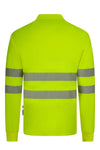 Polo de Alta Visibilidade em Poliéster Reciclado de Manga Comprida com Fitas Refletoras Segmentadas-RAG-Tailors-Fardas-e-Uniformes-Vestuario-Pro