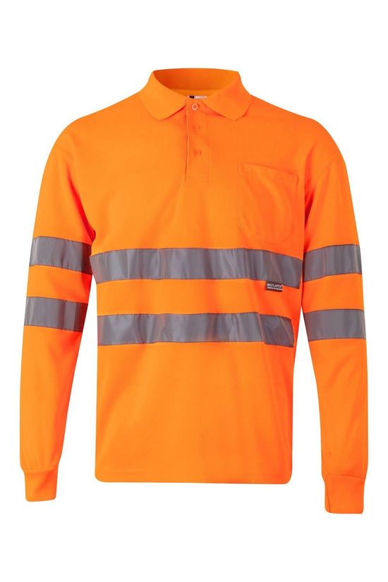 Polo de Manga Comprida de Alta Visibilidade-Laranja Fluor-XS-RAG-Tailors-Fardas-e-Uniformes-Vestuario-Pro
