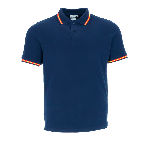 Polo de Manga Curta Bicolor Combi-Azul marinho orión-bandeira espanha-S-RAG-Tailors-Fardas-e-Uniformes-Vestuario-Pro