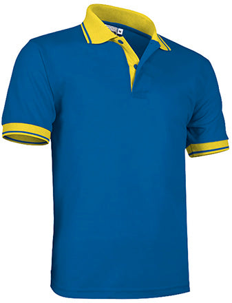 Polo de Manga Curta Bicolor Combi-Azul porto-amarelo limão-S-RAG-Tailors-Fardas-e-Uniformes-Vestuario-Pro