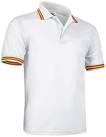 Polo de Manga Curta Bicolor Combi-Branco-bandeira espanha-S-RAG-Tailors-Fardas-e-Uniformes-Vestuario-Pro