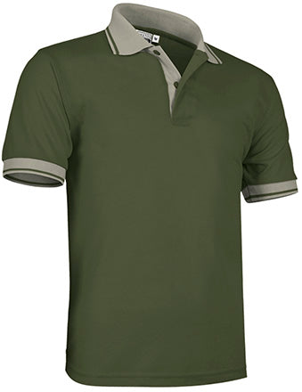 Polo de Manga Curta Bicolor Combi-Verde militar-bege areia-S-RAG-Tailors-Fardas-e-Uniformes-Vestuario-Pro