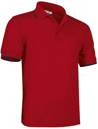 Polo de Manga Curta Bicolor Combi-Vermelho loto-azul marinho orión-S-RAG-Tailors-Fardas-e-Uniformes-Vestuario-Pro