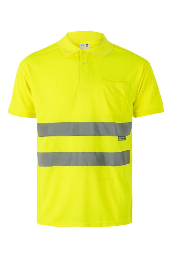 Polo de Manga Curta de Alta Visibilidade-Amarelo Fluor-S-RAG-Tailors-Fardas-e-Uniformes-Vestuario-Pro
