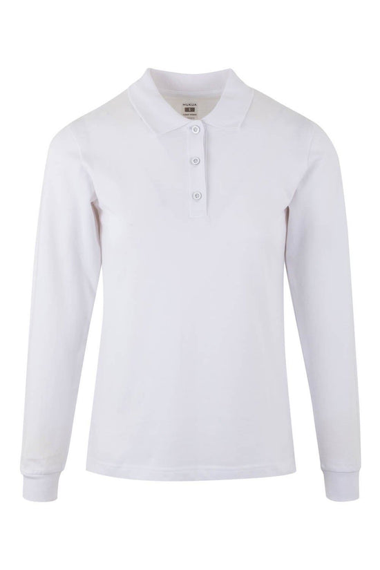 Polo de Mulher de Manga Comprida Hobart-White - 100-XS-RAG-Tailors-Fardas-e-Uniformes-Vestuario-Pro