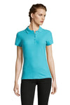 Polo de Senhora PEOPLE de Piqué 21 Ringspun-Azul Atol-S-RAG-Tailors-Fardas-e-Uniformes-Vestuario-Pro