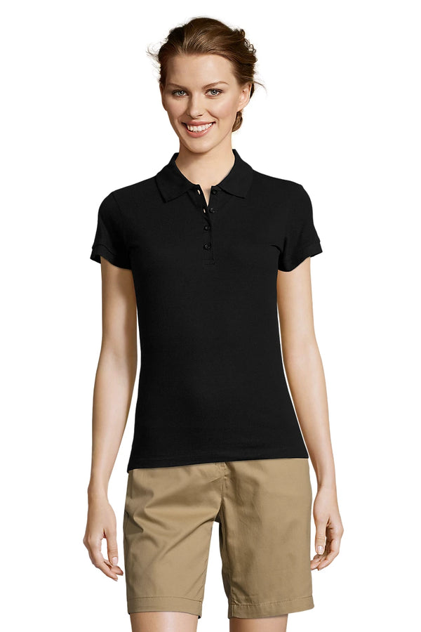 Polo de Senhora PEOPLE de Piqué 21 Ringspun-Preto-S-RAG-Tailors-Fardas-e-Uniformes-Vestuario-Pro