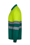 Polo de Trabalho em Poliéster Reciclado Bicolor de Manga Comprida com Fitas Refletoras Segmentadas-RAG-Tailors-Fardas-e-Uniformes-Vestuario-Pro
