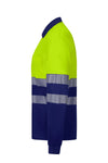 Polo de Trabalho em Poliéster Reciclado Bicolor de Manga Comprida com Fitas Refletoras Segmentadas-RAG-Tailors-Fardas-e-Uniformes-Vestuario-Pro