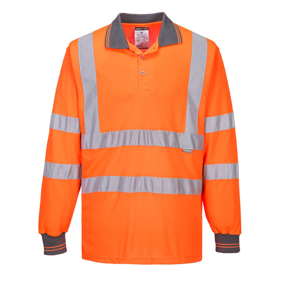 Polo de alta visibilidade de manga comprida-Laranja-XS-RAG-Tailors-Fardas-e-Uniformes-Vestuario-Pro