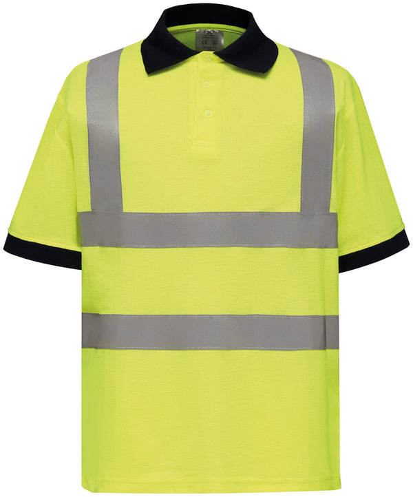 Polo de manga curta de alta visibilidade-Hi Vis Amarelo-S-RAG-Tailors-Fardas-e-Uniformes-Vestuario-Pro