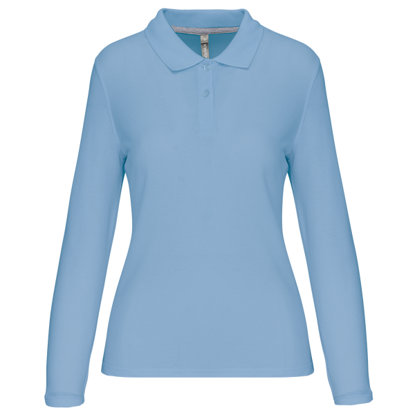 Polo de senhora manga comprida Barro-Azul Céu-S-RAG-Tailors-Fardas-e-Uniformes-Vestuario-Pro