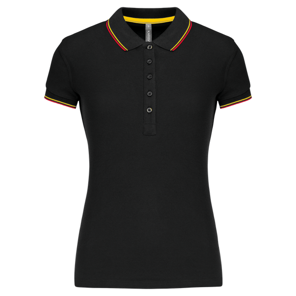 Polo de senhora manga curta-Black / Red / Yellow-XS-RAG-Tailors-Fardas-e-Uniformes-Vestuario-Pro