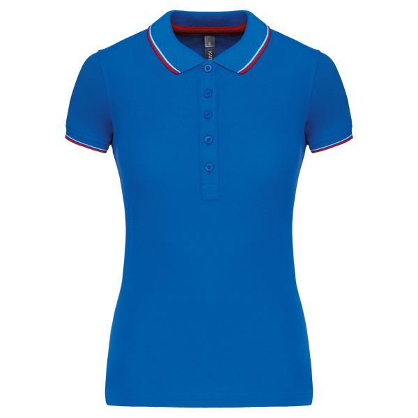 Polo de senhora manga curta-Light Royal Blue / Red / White-XS-RAG-Tailors-Fardas-e-Uniformes-Vestuario-Pro