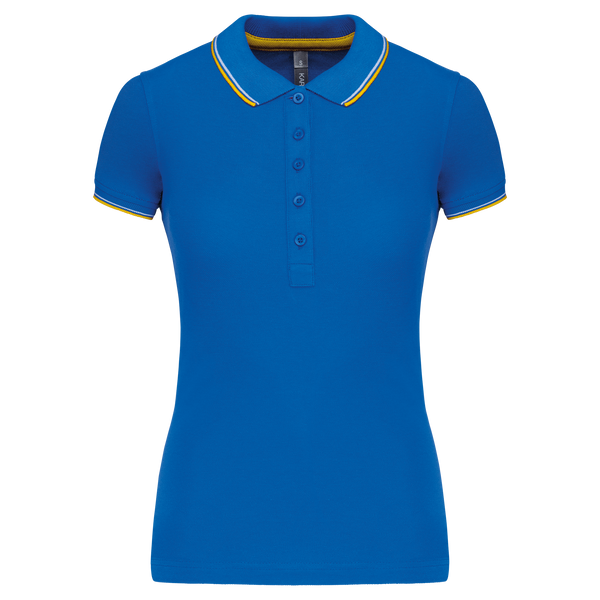 Polo de senhora manga curta-Light Royal Blue/yellow/white-XS-RAG-Tailors-Fardas-e-Uniformes-Vestuario-Pro