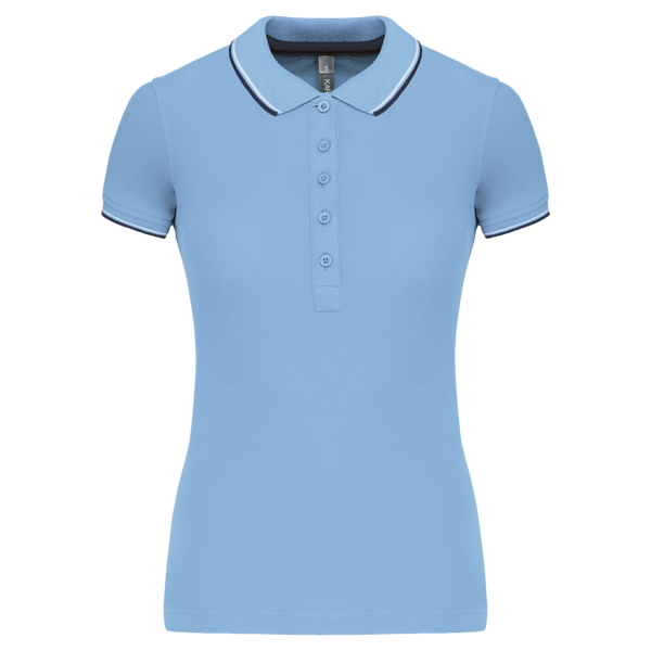 Polo de senhora manga curta-Sky Blue / Navy / White-XS-RAG-Tailors-Fardas-e-Uniformes-Vestuario-Pro