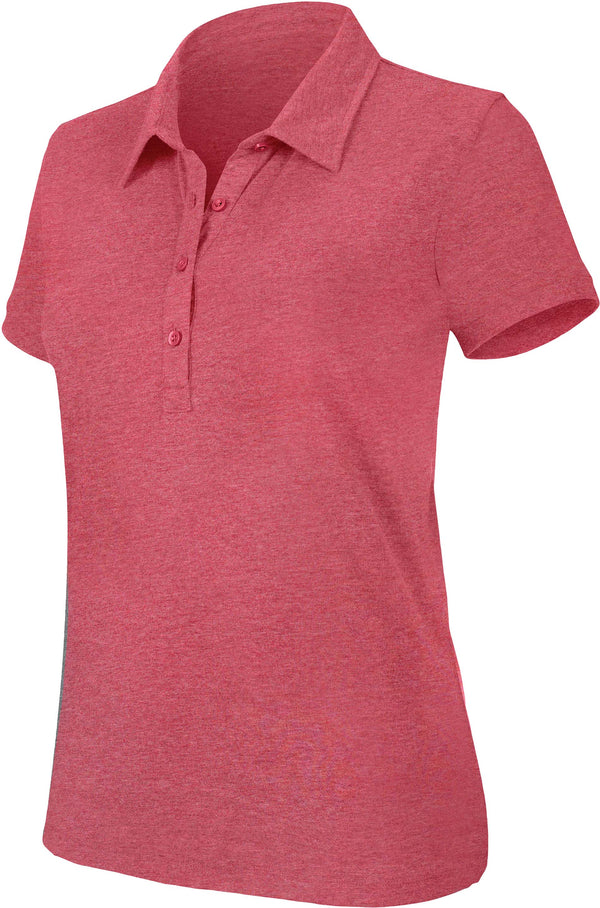 Polo de senhora manga curta mélange-Vermelho Heather-XS-RAG-Tailors-Fardas-e-Uniformes-Vestuario-Pro