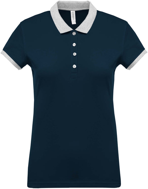 Polo de senhora piqué bicolor-Azul Marinho / Oxford Grey-XS-RAG-Tailors-Fardas-e-Uniformes-Vestuario-Pro