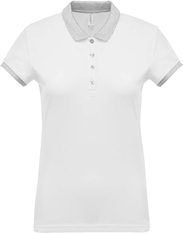 Polo de senhora piqué bicolor-Branco / Oxford grey-XS-RAG-Tailors-Fardas-e-Uniformes-Vestuario-Pro