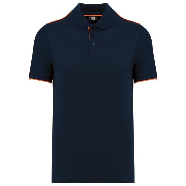 Polo dia-a-dia m\curta Homem-Azul Marinho / Laranja Fluorescente-3XL-RAG-Tailors-Fardas-e-Uniformes-Vestuario-Pro