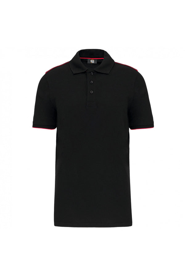 Polo dia-a-dia m\curta Homem-Preto/Vermelho-S-RAG-Tailors-Fardas-e-Uniformes-Vestuario-Pro
