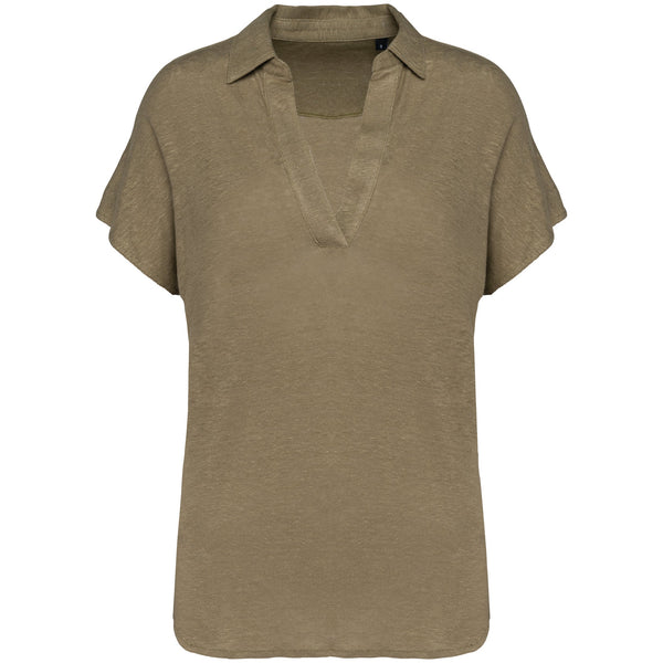 Polo em Linho Senhora Denver-Light Olive Green-XS-RAG-Tailors-Fardas-e-Uniformes-Vestuario-Pro