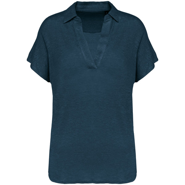 Polo em Linho Senhora Denver-Peacock Blue-XS-RAG-Tailors-Fardas-e-Uniformes-Vestuario-Pro