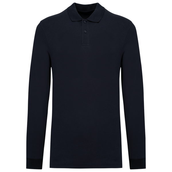Polo em Malha Piqué Manga Comprida Homem-Azul Marinho-XS-RAG-Tailors-Fardas-e-Uniformes-Vestuario-Pro