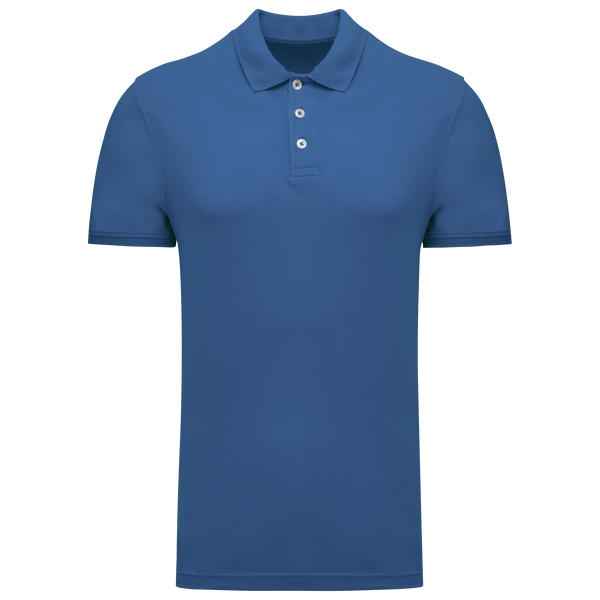 Polo em Malha Piqué Manga Curta de Homem-Azul Royal Claro-S-RAG-Tailors-Fardas-e-Uniformes-Vestuario-Pro
