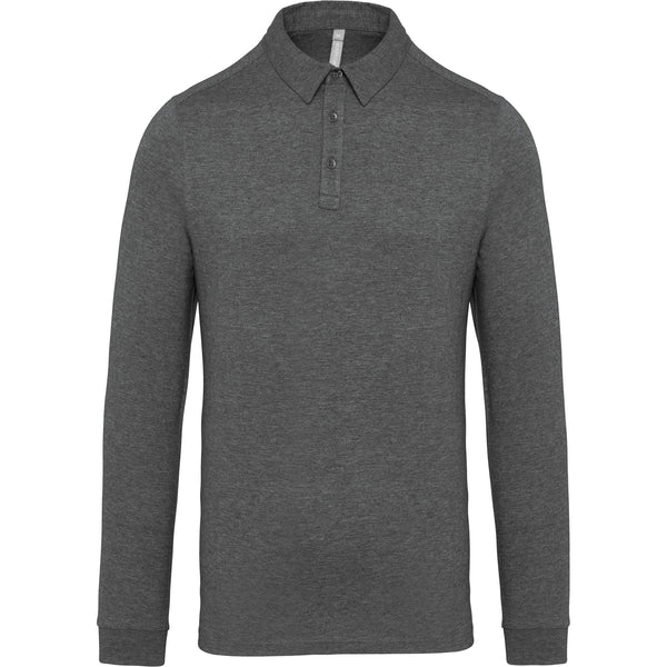 Polo jersey de homem de manga comprida-Grey Heather-S-RAG-Tailors-Fardas-e-Uniformes-Vestuario-Pro