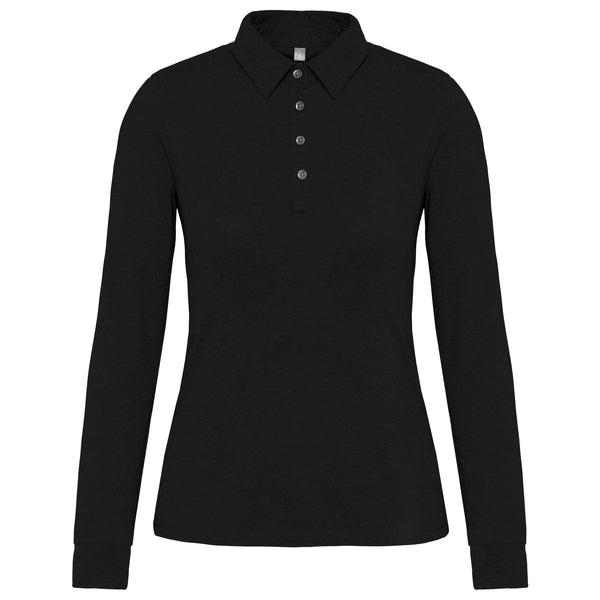 Polo jersey de senhora de manga comprida-Black-XS-RAG-Tailors-Fardas-e-Uniformes-Vestuario-Pro