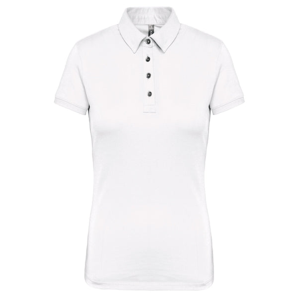 Polo jersey de senhora de manga curta-White-XS-RAG-Tailors-Fardas-e-Uniformes-Vestuario-Pro