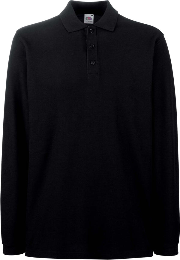 Polo piqué Premium de manga comprida (63-310-0)-Preto-S-RAG-Tailors-Fardas-e-Uniformes-Vestuario-Pro