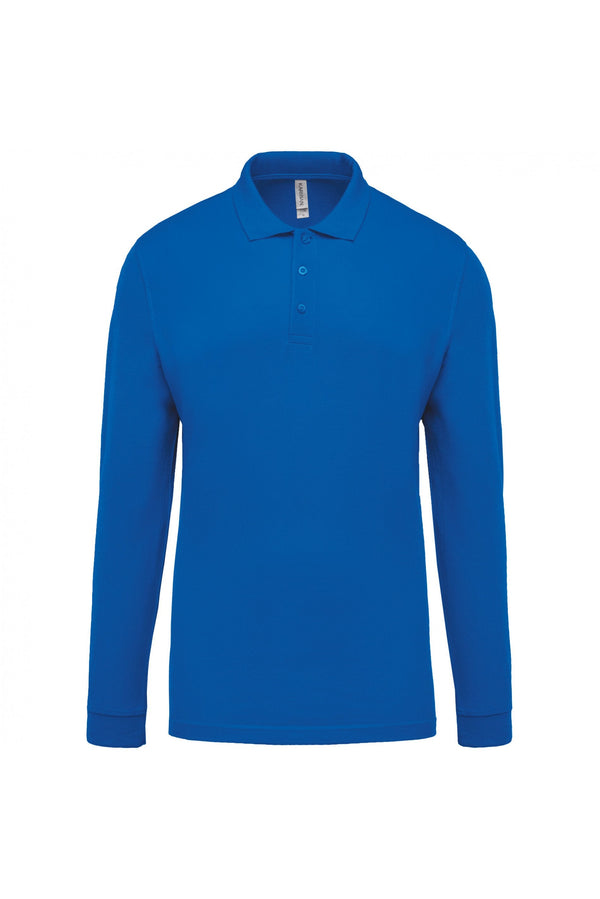 Polo piqué de manga comprida Senhora-Royal Blue-XS-RAG-Tailors-Fardas-e-Uniformes-Vestuario-Pro