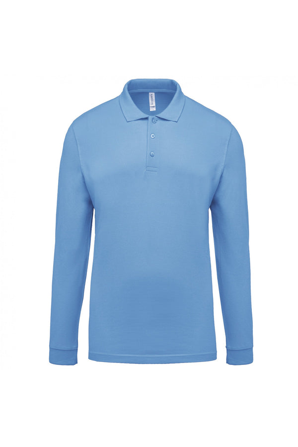 Polo piqué de manga comprida Senhora-Sky Blue-XS-RAG-Tailors-Fardas-e-Uniformes-Vestuario-Pro