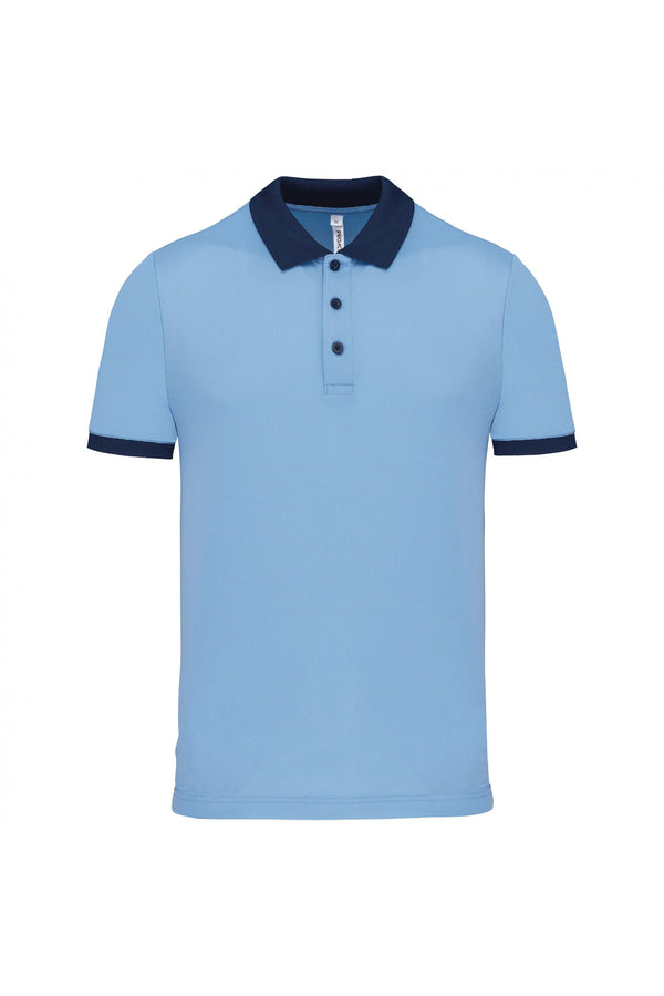 Polo piqué performance de homem (1 de 2)-Sky Azul / Sporty Azul Marinho-XS-RAG-Tailors-Fardas-e-Uniformes-Vestuario-Pro