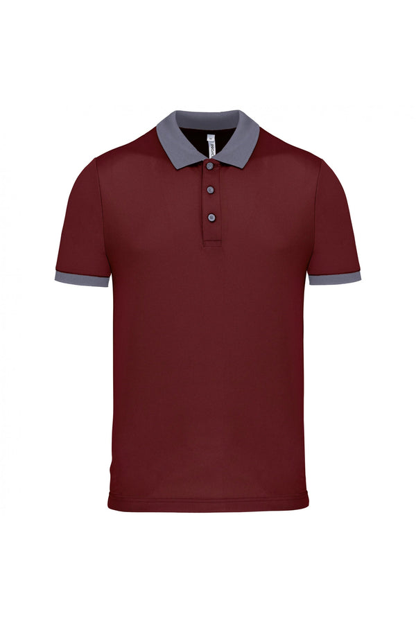 Polo piqué performance de homem (2 de 2)-Wine/Sporty Grey-XS-RAG-Tailors-Fardas-e-Uniformes-Vestuario-Pro