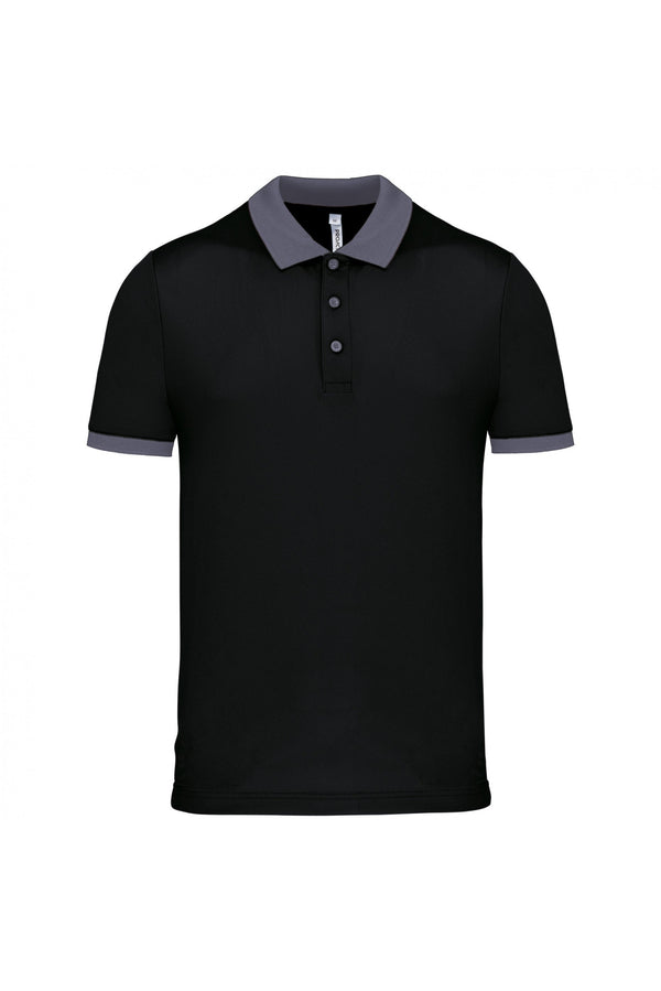 Polo piqué performance de homem-Preto / Sporty Grey-XS-RAG-Tailors-Fardas-e-Uniformes-Vestuario-Pro