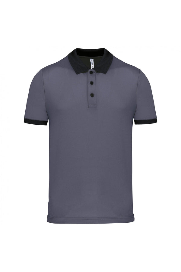 Polo piqué performance de homem-Sporty Grey / Preto-XS-RAG-Tailors-Fardas-e-Uniformes-Vestuario-Pro