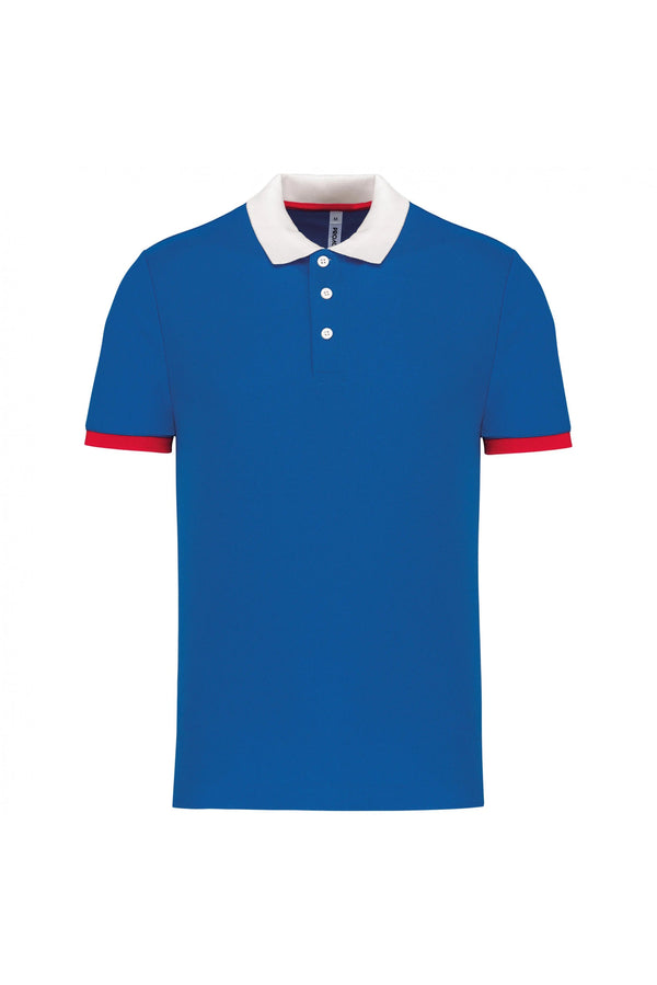 Polo piqué performance de homem-Sporty Royal Azul / Branco / Vermelho-L-RAG-Tailors-Fardas-e-Uniformes-Vestuario-Pro