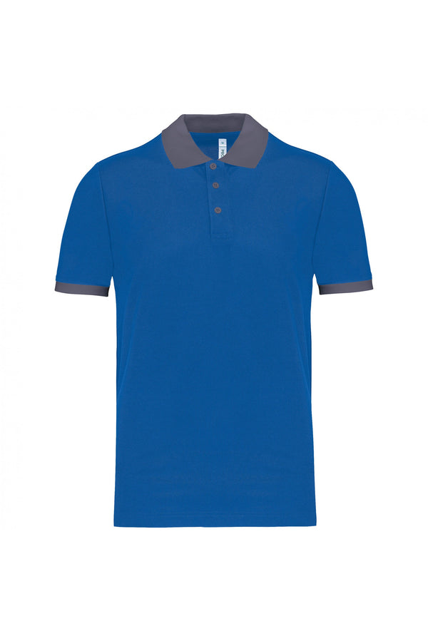 Polo piqué performance de homem-Sporty Royal Azul / Sporty Grey-XS-RAG-Tailors-Fardas-e-Uniformes-Vestuario-Pro