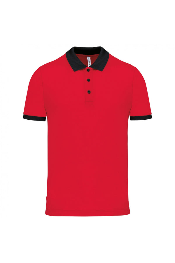 Polo piqué performance de homem-Vermelho / Preto-XS-RAG-Tailors-Fardas-e-Uniformes-Vestuario-Pro