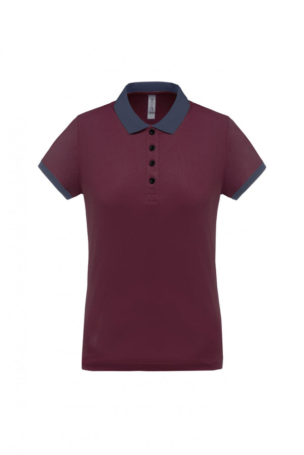 Polo piqué performance de senhora (1 de 2)-Wine / Sporty Grey-XS-RAG-Tailors-Fardas-e-Uniformes-Vestuario-Pro