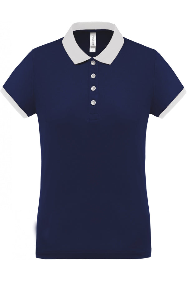 Polo piqué performance de senhora (1 de 2)-Sporty Azul Marinho / Branco-XS-RAG-Tailors-Fardas-e-Uniformes-Vestuario-Pro