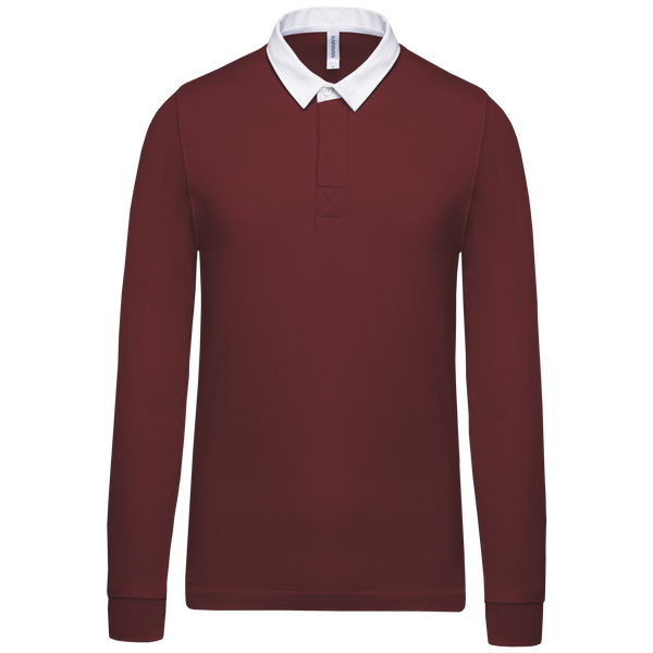 Polo rugby-Vinho / Branco-M-RAG-Tailors-Fardas-e-Uniformes-Vestuario-Pro