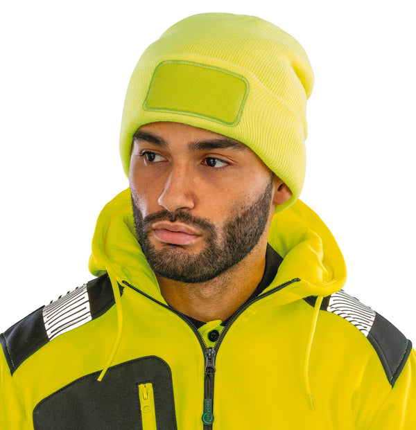 Gorro de Malha com Dobra e Remendo para Personalização