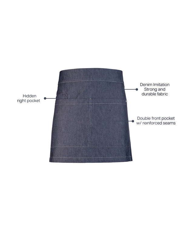 Avental Curto Royal em Denim-Denim-Sem Tira-Único-RAG-Tailors-Fardas-e-Uniformes-Vestuario-Pro