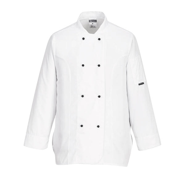 Rachel Women's Chefs Jacket L/S-Branco-L-RAG-Tailors-Fardas-e-Uniformes-Vestuario-Pro