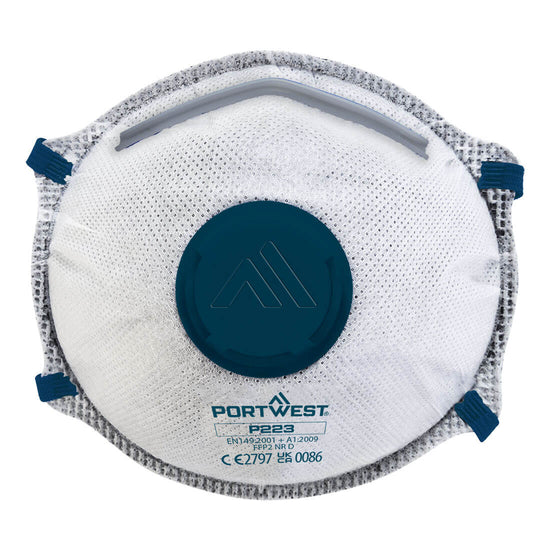 Respirador de dolomite com válvula de carbono FFP2 (Pk10)-Branco-Único-RAG-Tailors-Fardas-e-Uniformes-Vestuario-Pro