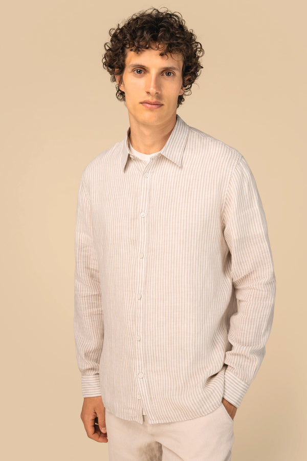 Camisa às Riscas em Linho de Homem-RAG-Tailors-Fardas-e-Uniformes-Vestuario-Pro